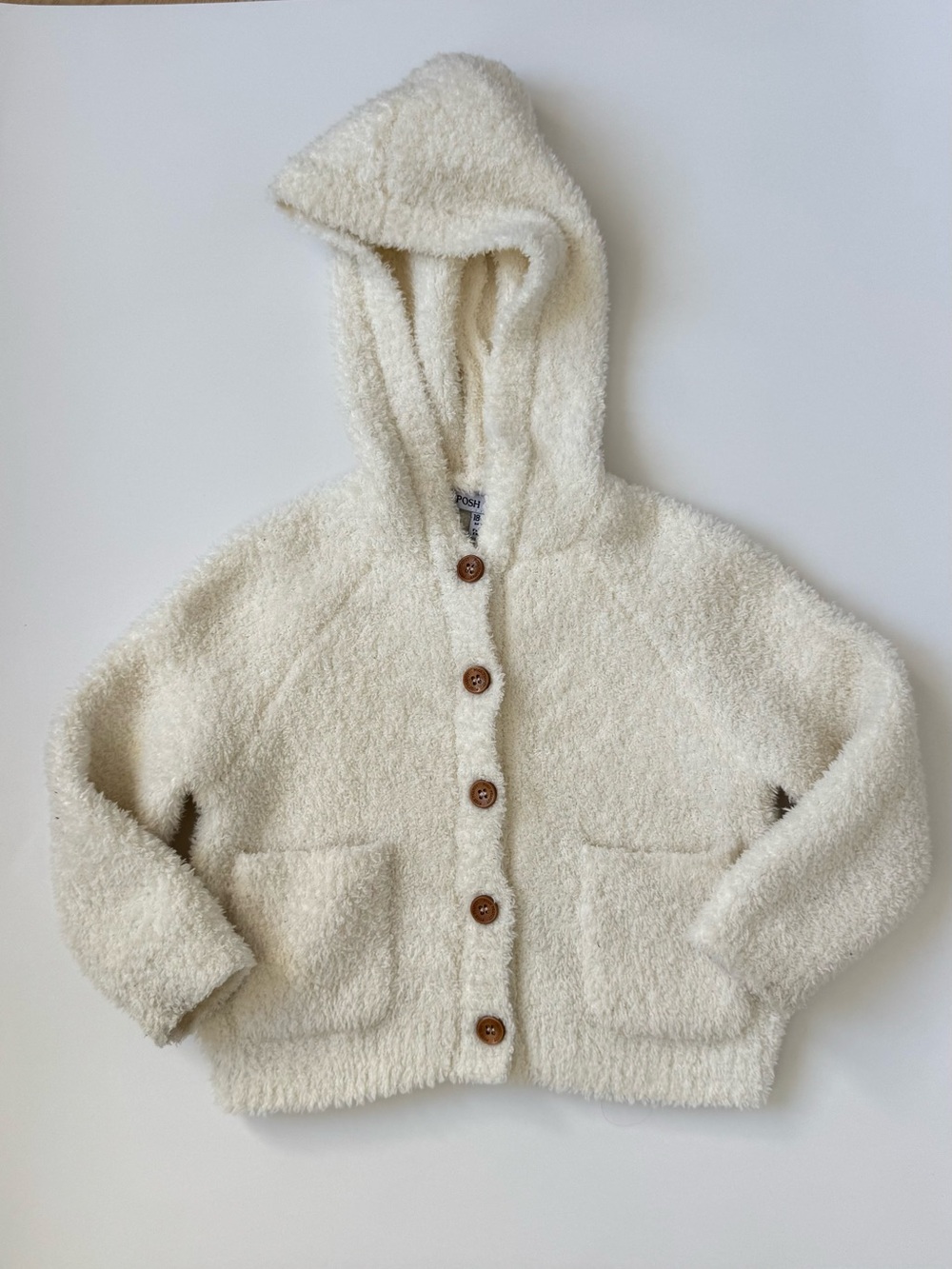 Posh Peanut Cozy Hooded White Cream Kids Jacket